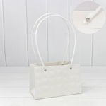 Пакет подарочный 19х12х10.5см Ваза для цветов "Квадраты" (Белый)