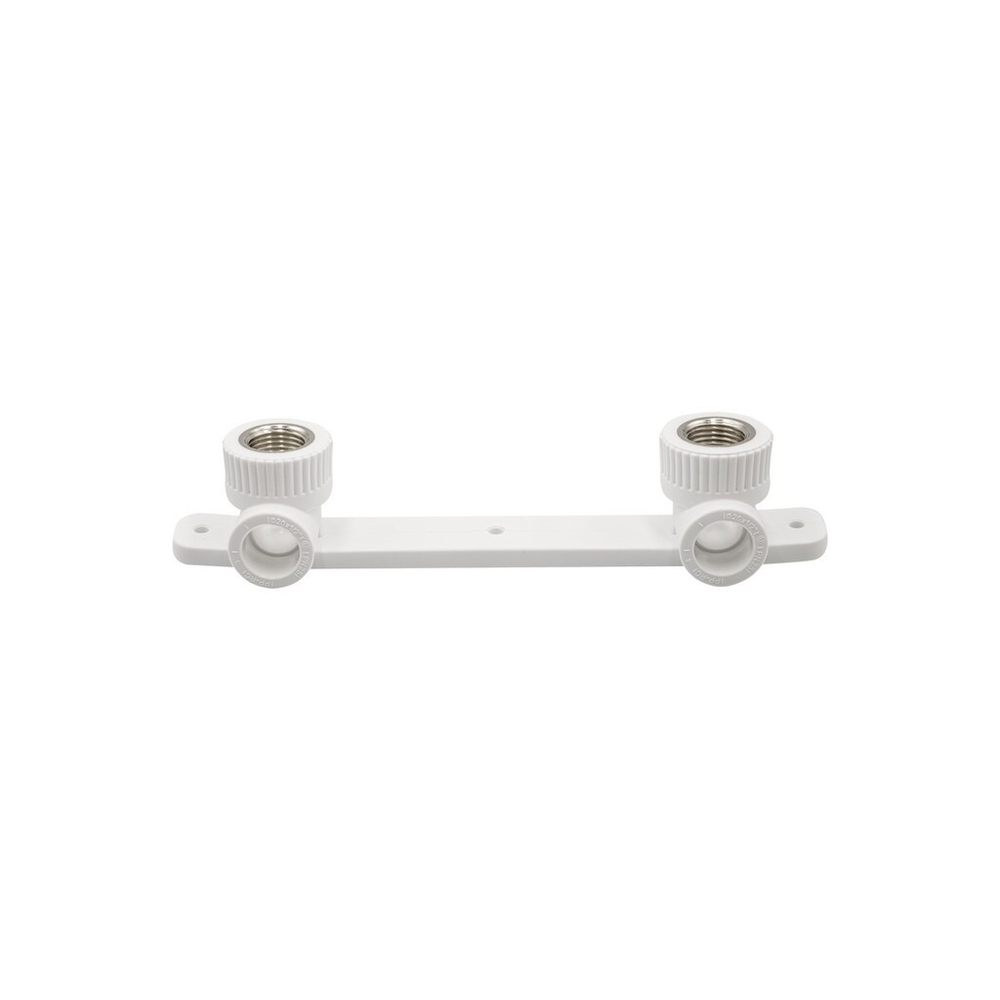 Уголок комб. вн 20х1/2'' с креплением двойной EVER® plast БЕЛЫЙ (Россия)
