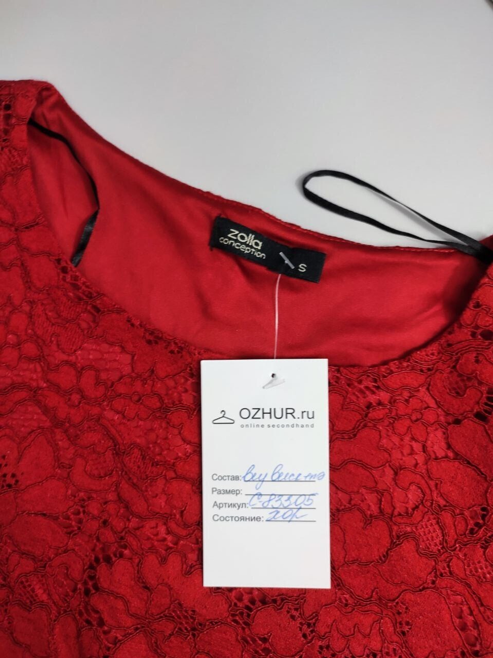 Блузка Zolla красная с кружевом 44 размер