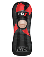 Мастурбатор ротик с вибрацией PDX Elite Vibrating Oral Stroker (Цвет: черный , телесный)