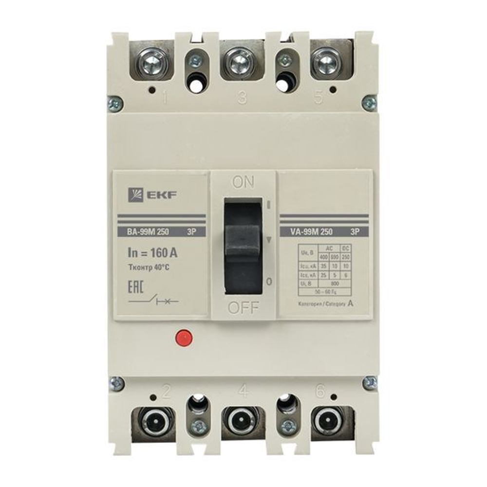 Автоматический выключатель в литом корпусе  EKF mccb99-250-160m