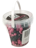 Шарики кранч Розовый, черный микс  100 гр.