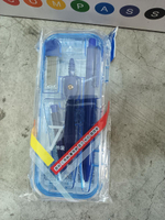 Готовальня 7 предм: циркуль-автомат, стержни, ручка, 4 линейки, пласт.футляр