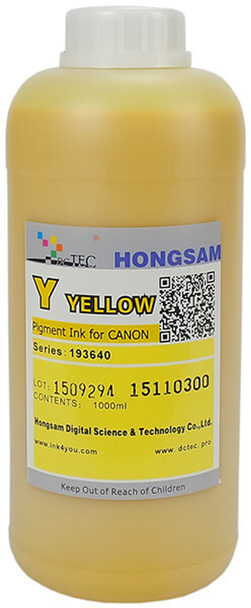 Чернила DCTec iPF6400/iPF8400 Yellow (Y) 1000 мл пигмент (серия 193640 / 193540)