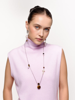 Серьги "Tiger' pearl cross" Silver