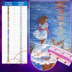 Картина стразами (алмазная мозаика) 40х50 см, ОСТРОВ СОКРОВИЩ "Девочка с собачкой", без подрамника, 662588