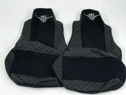 Чехлы модельные стеганные кожа + аликанте вышивка DAF 95/105 1997-2012 D01 Польша CLASSIC