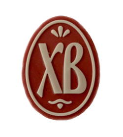 Декор фигурный цветной "ХВ" (яйцо) на красной основе 4,2*3,2 см, 5 шт