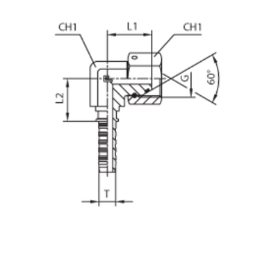 Фитинг DN 05 BSP (Г) 1/8 (90)  compact (o-ring)
