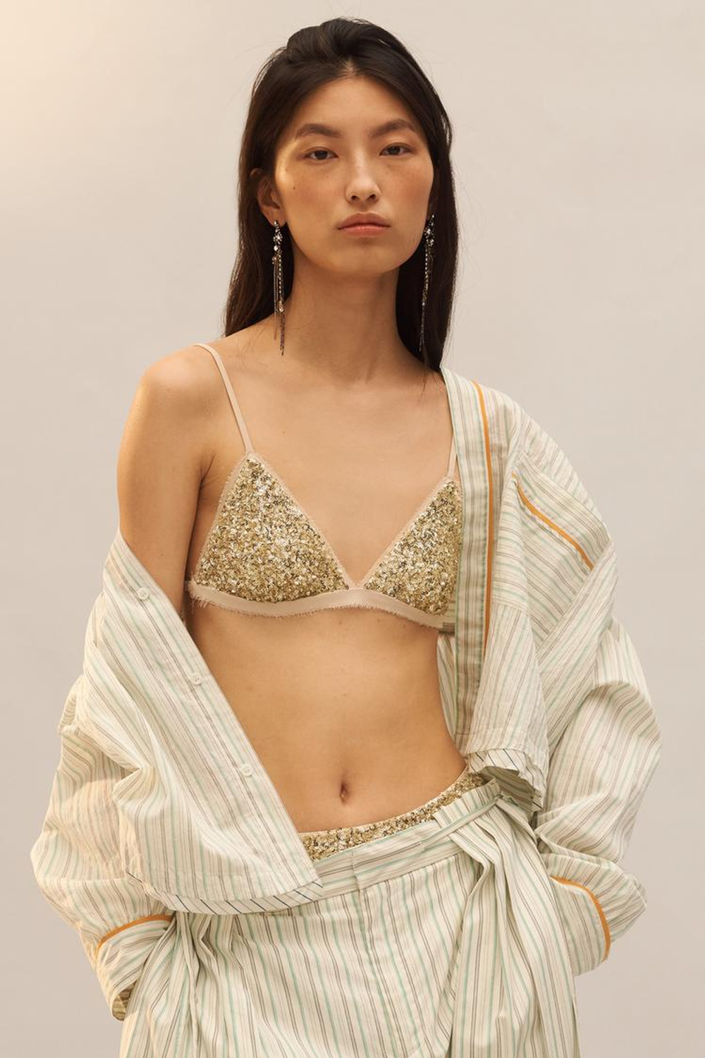 ZARA ТРУСЫ С БЛЕСТКАМИ - LIMITED EDITION, ЗОЛОТИСТЫЙ