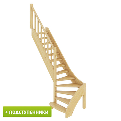 Лестница на второй этаж ЛС-07м/3 Левая с подступенками