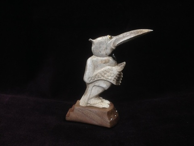 Дирижёр, скульптура, ворон. Резная кость