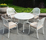 Мебель из литого алюминия Gera 4 White, светло-бежевый