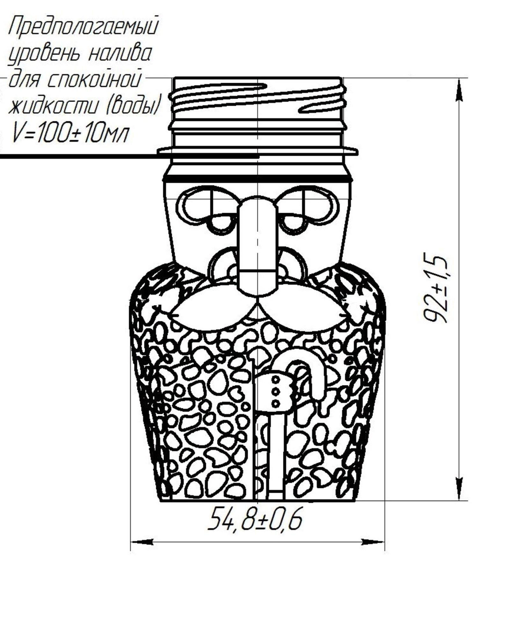 Банка 100 мл. "Горец" (100шт.) +крышка черная d 38