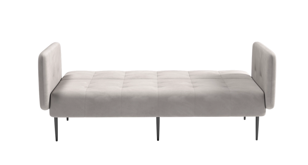Monaco диван-кровать прямой с подлокотниками, трехместный, велюр серый Velutto 52