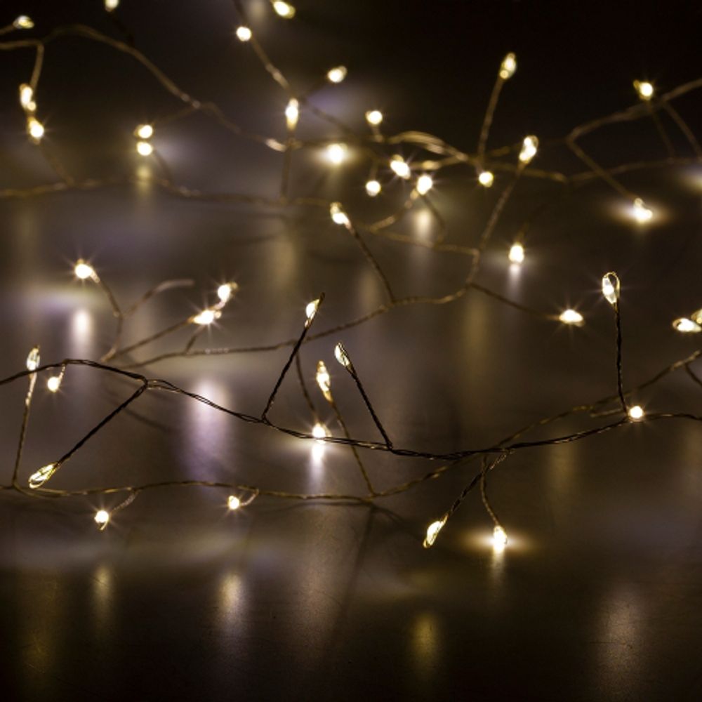 Светодиодная новогодняя гирлянда ЭРА ЕNIG - 100M нить Мишура 3 м теплый белый 150 microLED 220 V