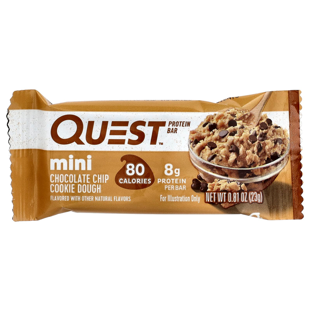 Quest Nutrition, мини, протеиновый батончик, печенье с шоколадной крошкой, 14 батончиков по 23 г (0,81 унции)