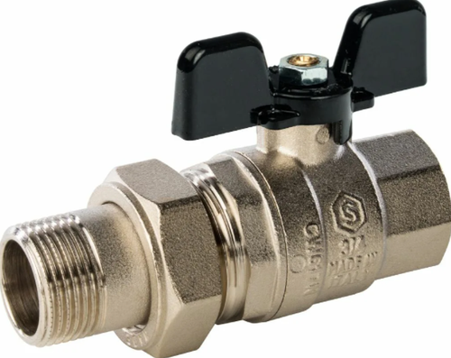 Кран шаровый 32 (1 1/4") ВН с американкой бабочка (Италия)