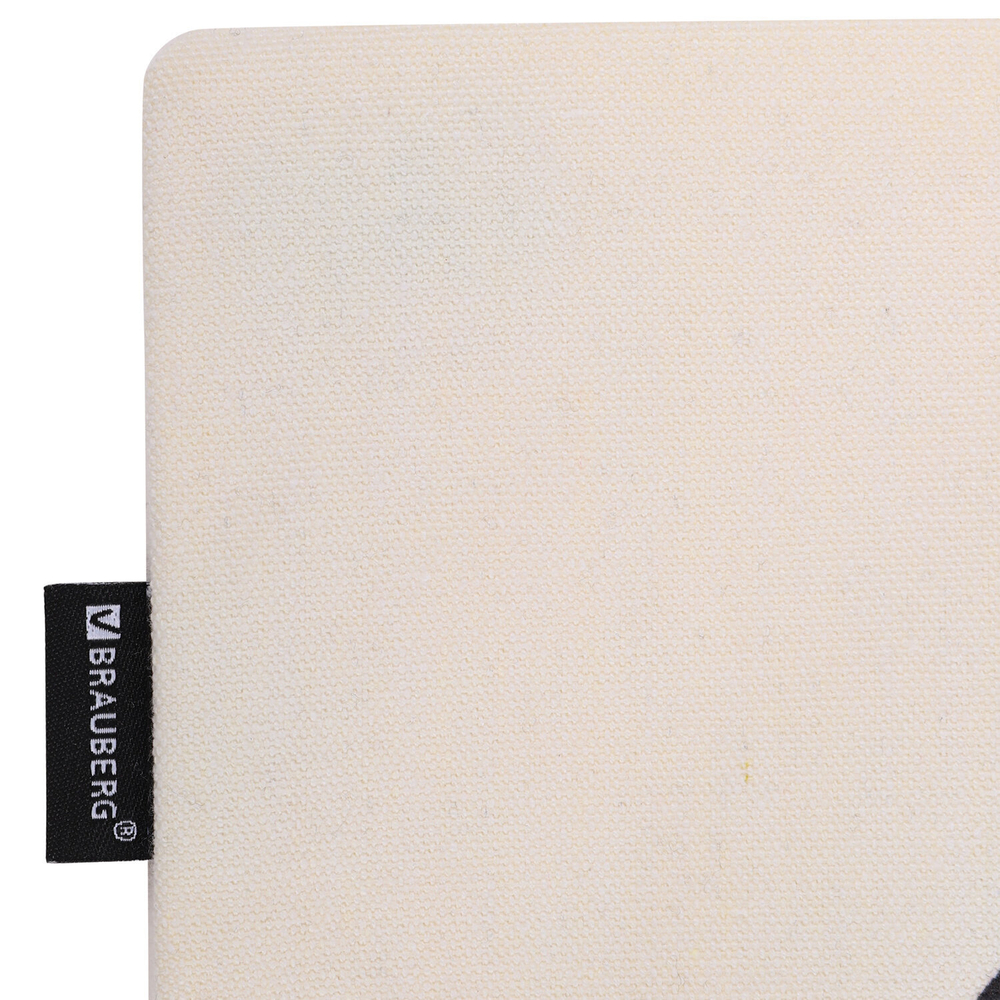 Сумка шоппер BRAUBERG PREMIUM канвас 40х35 см на кнопке карман бежевый "Yin-yang" (2 штуки в упаковке)