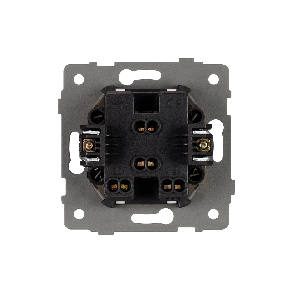 Механизм выключателя двухклавишный самовозвратный SWT-MKR2-PL-GD-V (250V, 10A) (Arlight, -) 049886