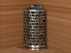 SAWO Электрическая печь Aries напольная угловая, 4,5 кВт, нерж. сталь, артикул ARI3-45NS-CNR-P, выносной пульт (пульт и блок мощности докупаются отдельно)