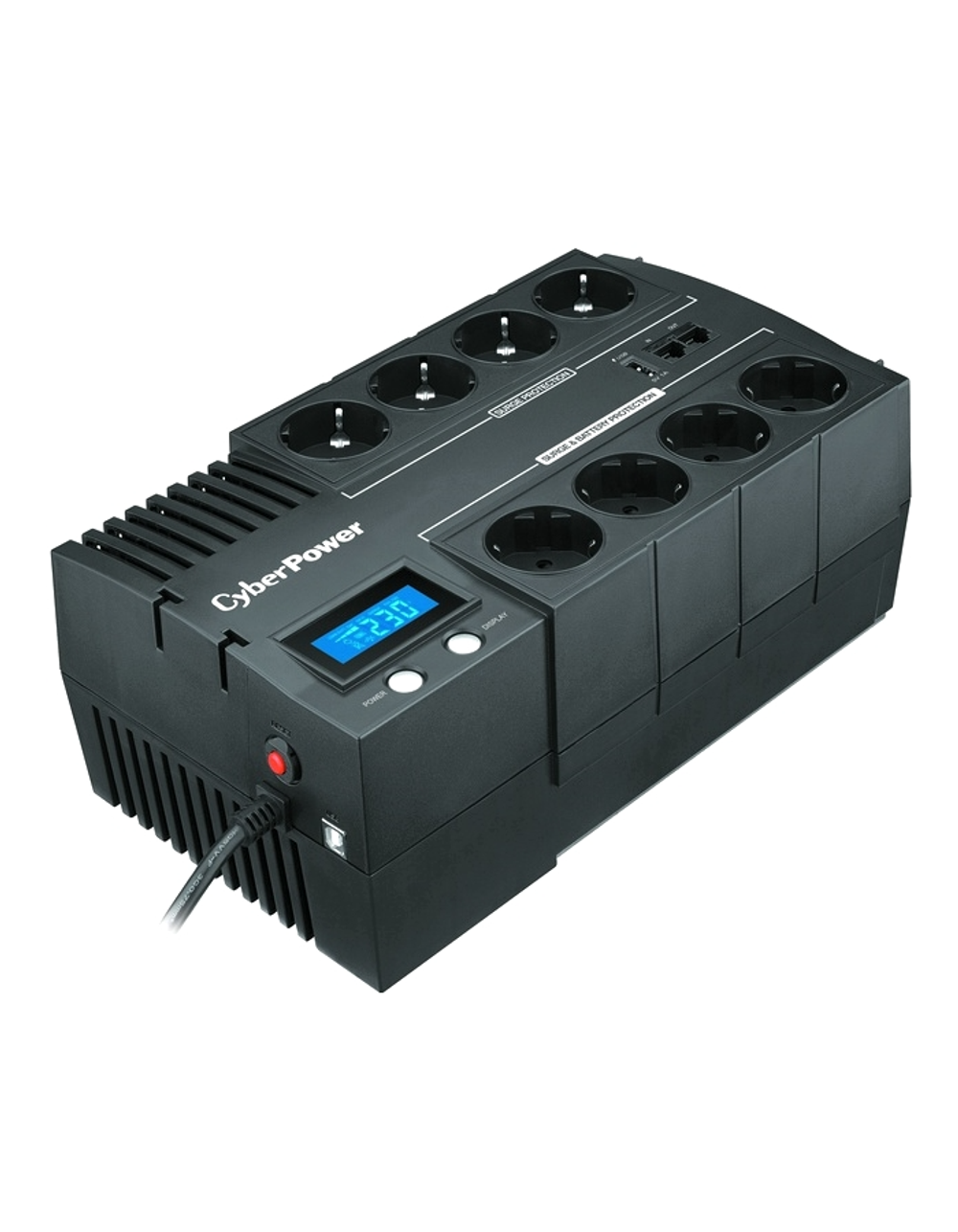 Источник бесперебойного питания Cyberpower BR1000ELCD Line-Interactive 1000VA/600W USB/RJ11/45 (4+4 EURO)
