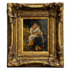 Наувэлаэртс В. (Nauwelaerts W.) «Портрет мамы с дочерью». Масло. н. ХХ века.