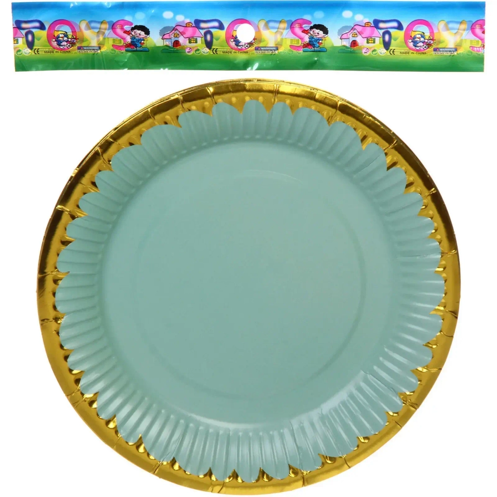 Тарелка бумажная 18 см в наборе 10 шт «Праздничный день», изумруд