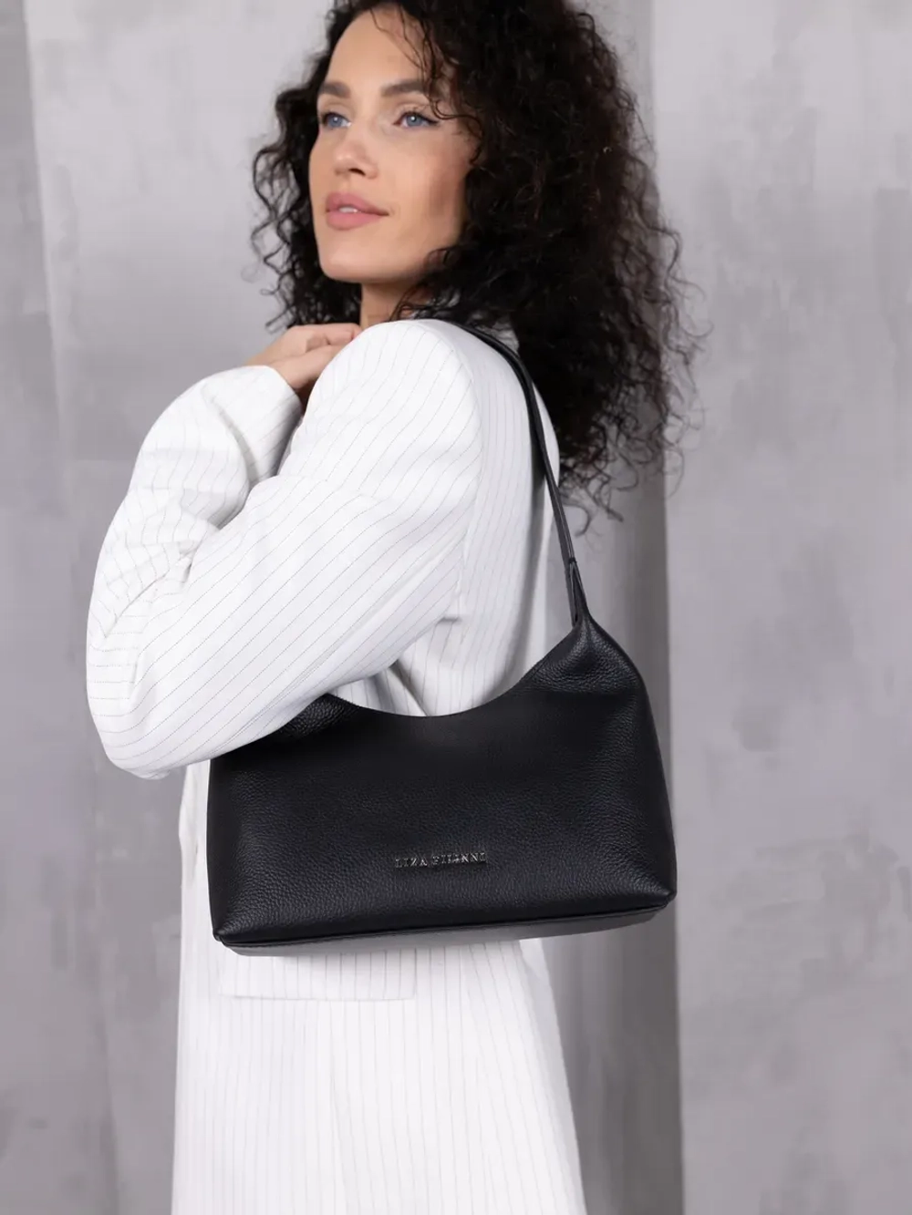 Сумка через плечо багет натуральная кожа