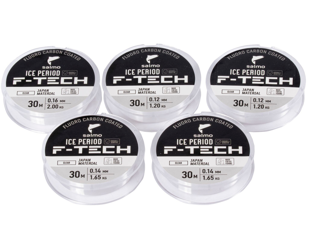 Лески монофильные зимние Salmo ICE PERIOD F-TECH Clear 5шт. набор