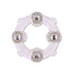 Эрекционное кольцо с 4 бусинами MENZSTUFF STUD RING CLEAR (Цвет: прозрачный)