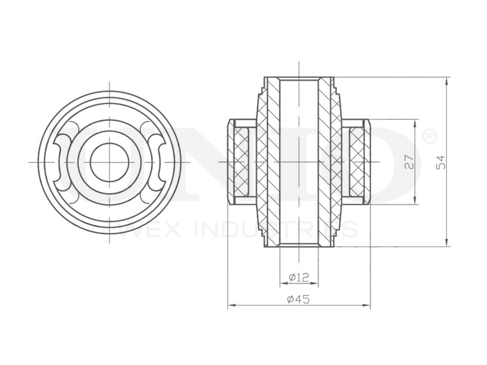 Сайлентблок задний переднего нижнего рычага UNIO RMP-20516