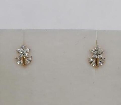 Серьги из золота с фианитами