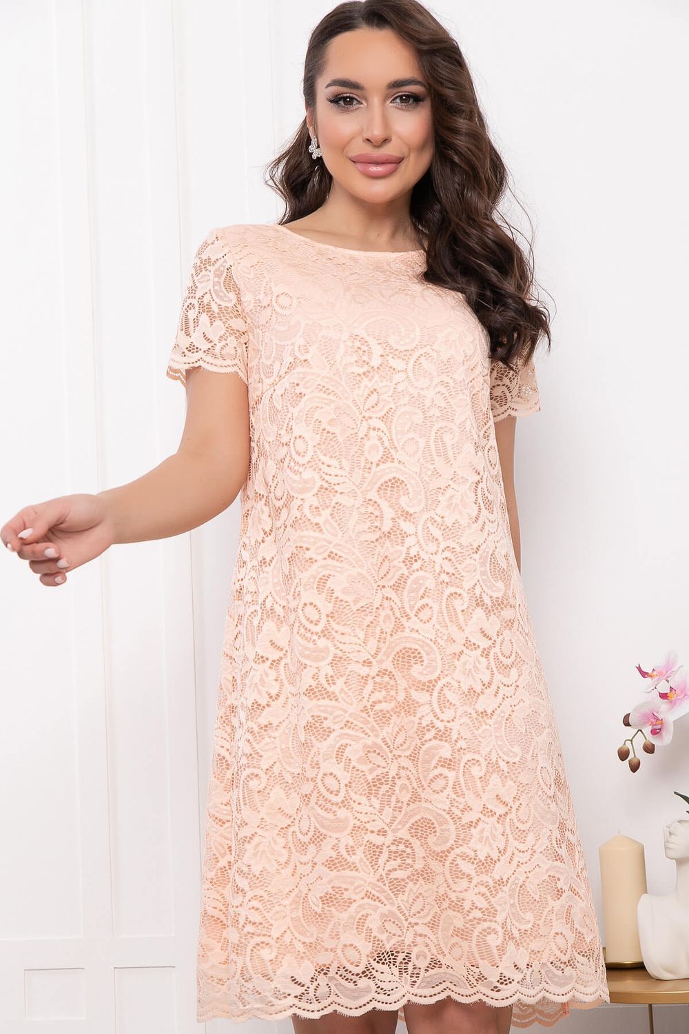 Платье "Шантильи" (персик) П5789 LT Collection (Акция)