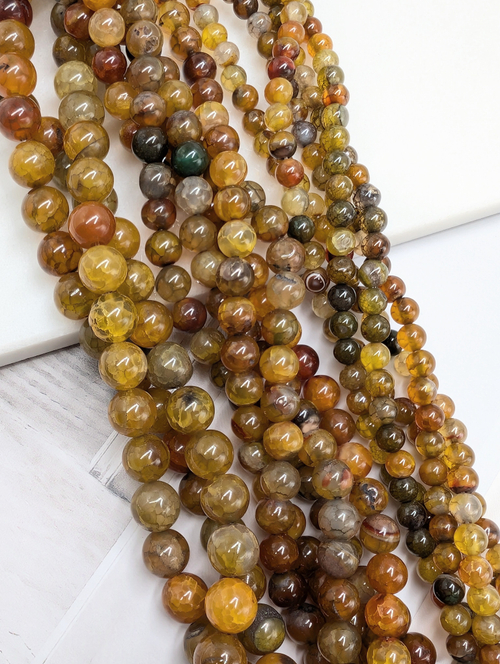 Агат "Вены дракона" желто-коричневый