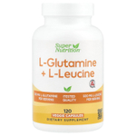 Super Nutrition, L-глютамин и L-лейцин, 120 растительных капсул