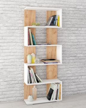 Стеллаж РОМЕО-1 белый / дуб крафт золотой