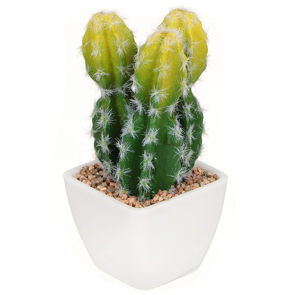 Цветок искусственный декоративный Кактус, в кашпо, 12 см, Y4-2807