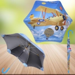 Зонт детский безопасный «KidsZontik», Самолет, светоотраж. элементы, плотный винил, длина 65см, d-90см