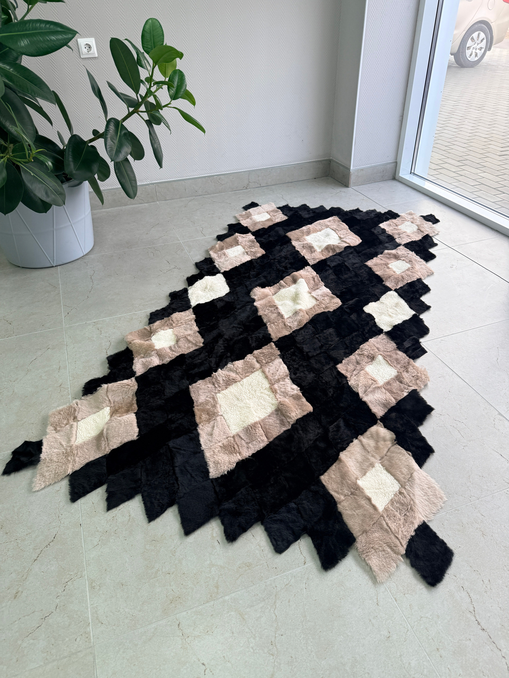 Покрывало меховое ковер из шкуры овчины