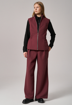 Брюки палаццо бордовые