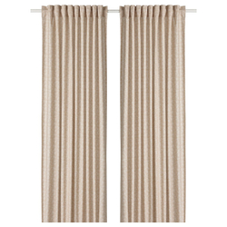 IKEA TRYSTÄVMAL  (ИКЕА ТРЙСТÄВМАЛ)  -  Штора, 2 шт, на ленте/бежево-белая, 145x300 см