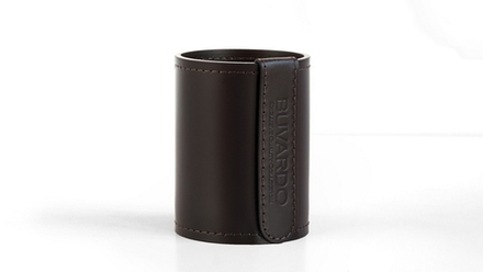 Кожаный стакан арт.Н12 Бизнес темно-коричневый шоколад