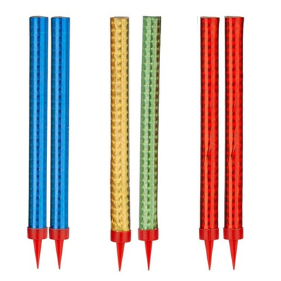 Свеча-фонтан с цветным пламенем, 18 см, 50 сек, 6 шт