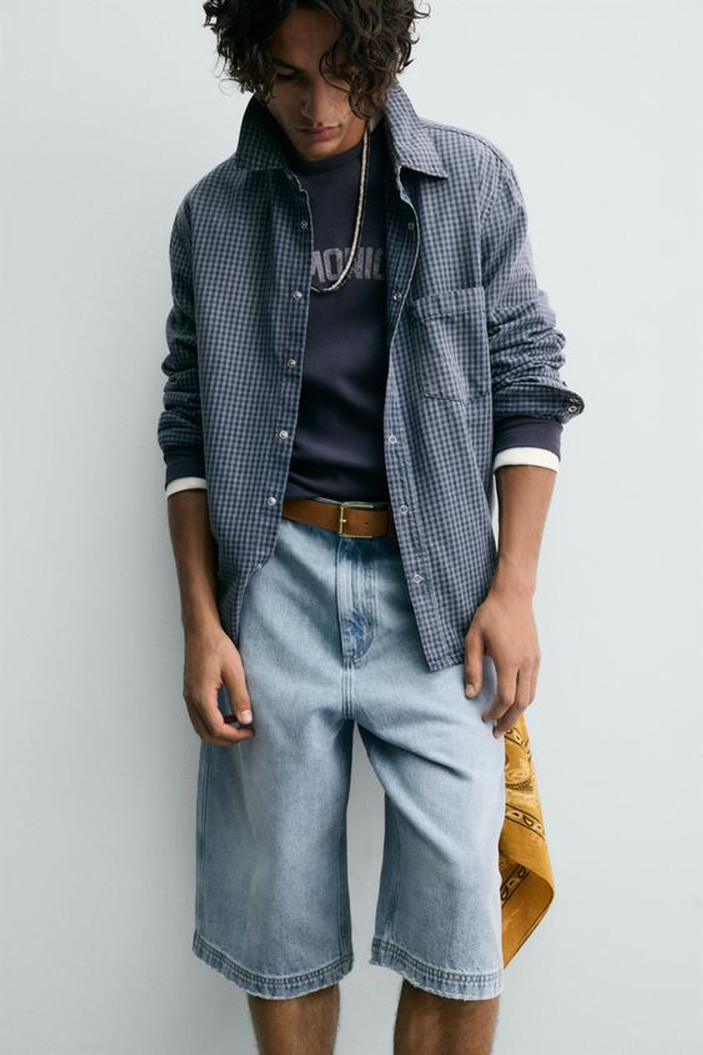 ZARA ШОРТЫ RELAXED FIT, ГОЛУБОЙ