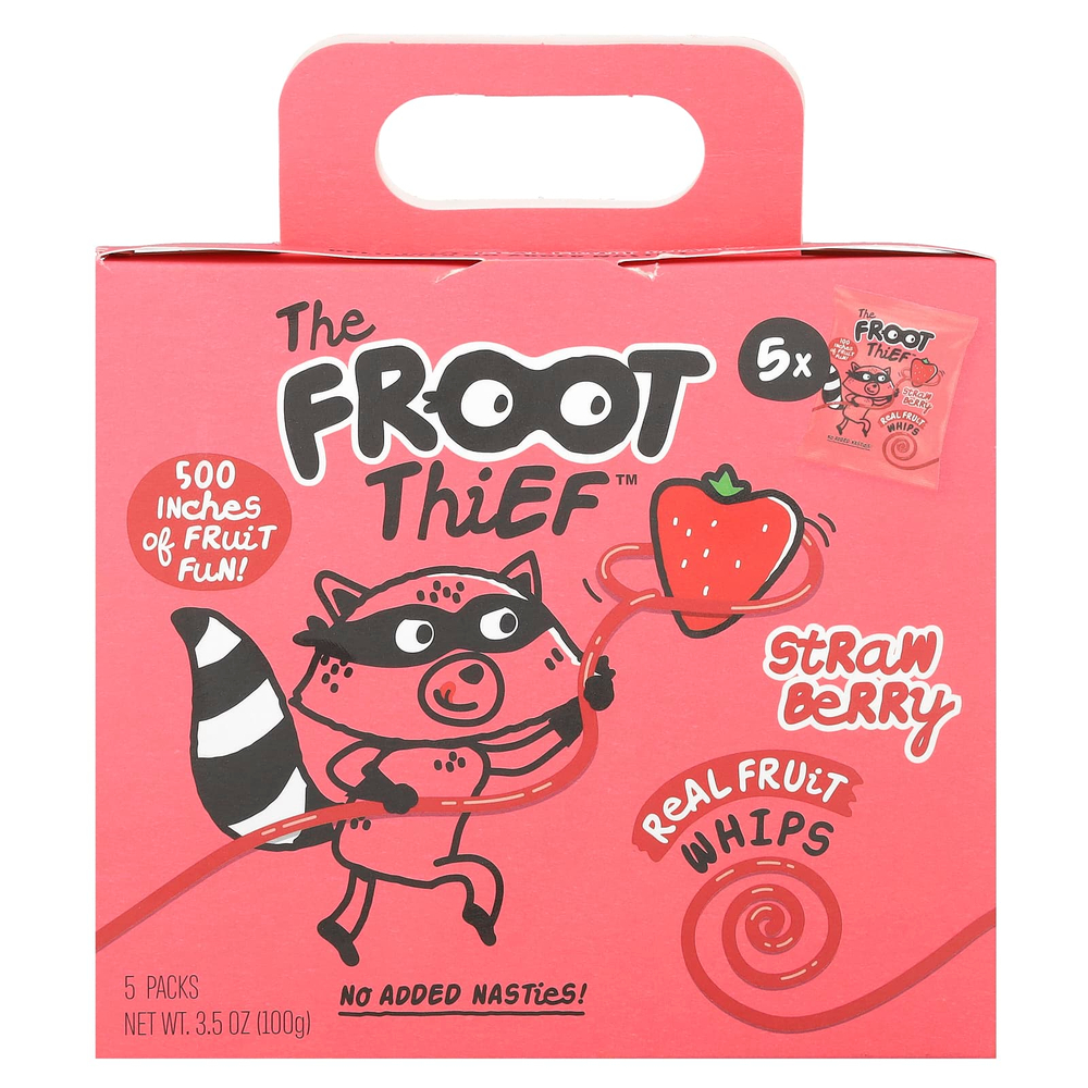 The Froot Thief, Real Fruit Whips, клубника, 5 пакетиков по 20 г (0,7 унции)