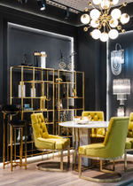 Стул Garda Decor велюр оливковый, матовое золото 65*61*93 см