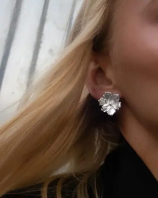 Серьги earrings flower big