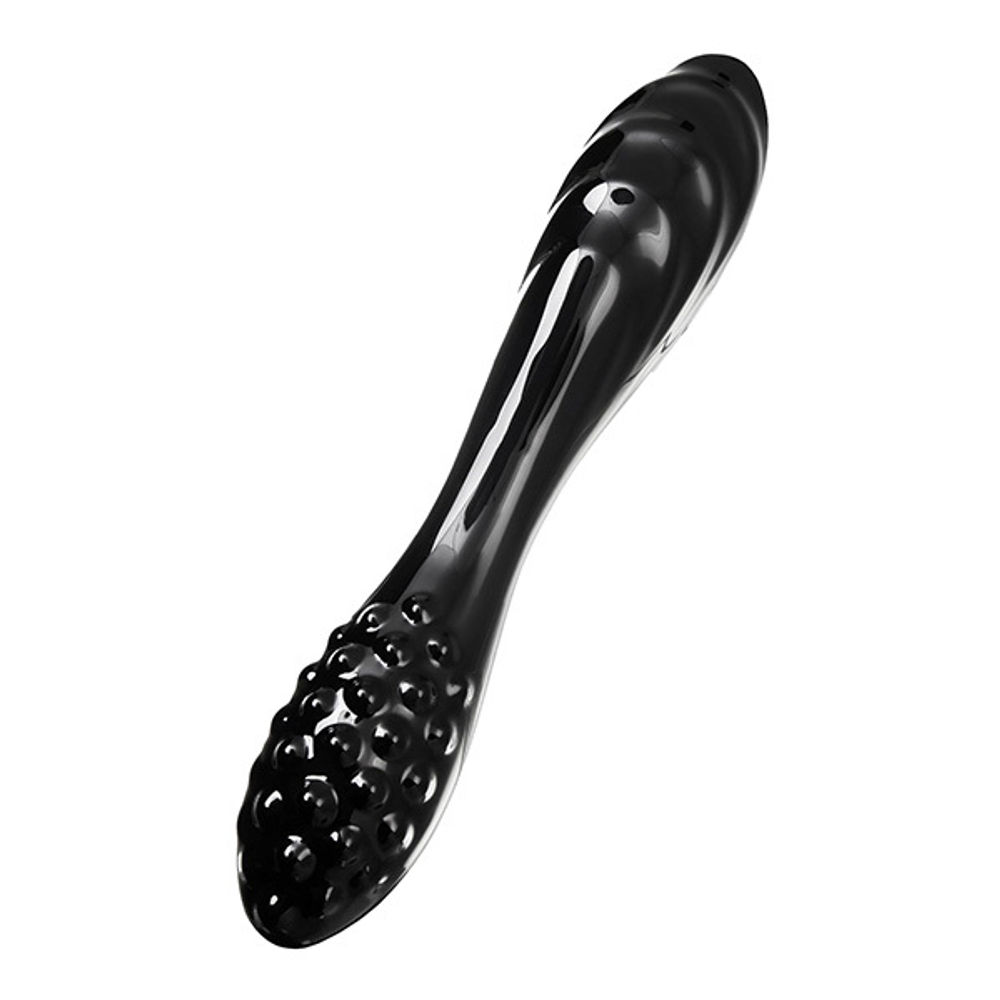 Черный двусторонний стеклянный фаллоимитатор 18,5см Satisfyer Dazzling Crystal 1 4045924