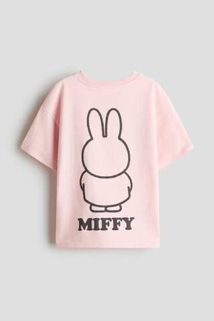 H&M Футболка с принтом, светло-розовый